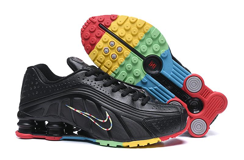 New Nike Shox R4 Black Colorful Trainer